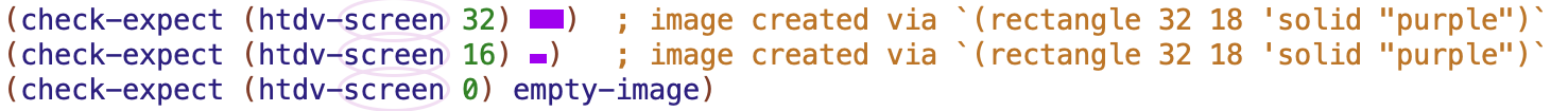 a sample check-expect, with an image-literal as the expected result