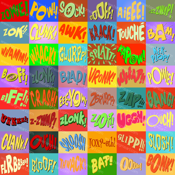 stills of 1960's TV Batman fight-words