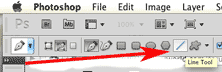 line tool hidden under pen tool menu