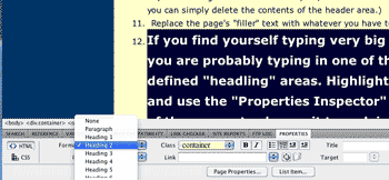 property inspector to restyle text