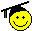 Small cartoon smile with a mortarboard