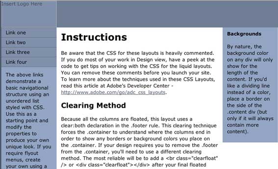 visually modifying Dreamweaver layouts