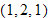 $(1,2,1)$
